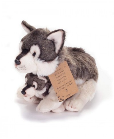 Nat and Jules Mommy Wolf and Pup Wintry Gray Children's Plush Stuffed Animal Toy Set of 2 $63.54 - Plush Figure Toys