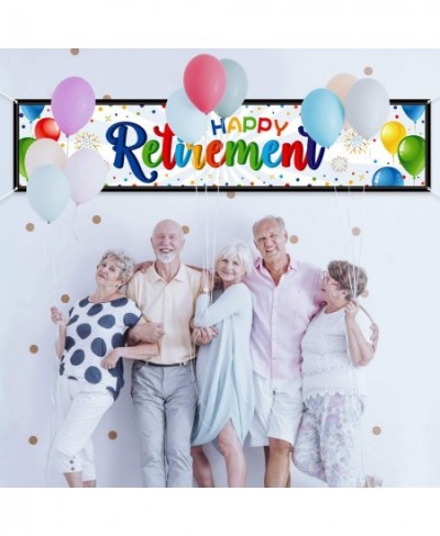 Happy Retirement Banner Huge Retirement Party Sign Home Outdoor Retirement Party Banner Bunting Backdrop Background Photo Boo...