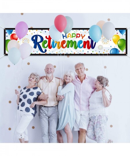 Happy Retirement Banner Huge Retirement Party Sign Home Outdoor Retirement Party Banner Bunting Backdrop Background Photo Boo...