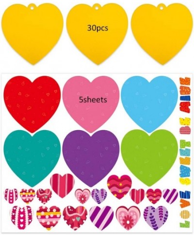 Valentines Heart Craft Kits with 30 Heart Cards Heart Stickers and Letter Stickers Valentines Day Gifts for Kids Classroom DI...