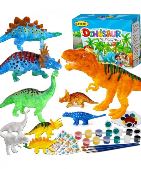 Arts and Crafts for Kids Ages 4-8 Anti-Break Dinosaur Painting kit for Kids with Safe Acrylic Paints Dinosaur Toys for Kids 3...