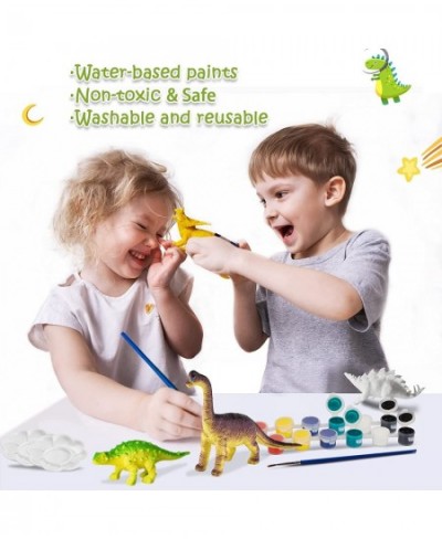 Arts and Crafts for Kids Ages 4-8 Anti-Break Dinosaur Painting kit for Kids with Safe Acrylic Paints Dinosaur Toys for Kids 3...