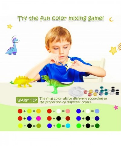 Arts and Crafts for Kids Ages 4-8 Anti-Break Dinosaur Painting kit for Kids with Safe Acrylic Paints Dinosaur Toys for Kids 3...