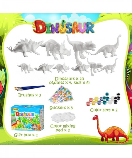 Arts and Crafts for Kids Ages 4-8 Anti-Break Dinosaur Painting kit for Kids with Safe Acrylic Paints Dinosaur Toys for Kids 3...