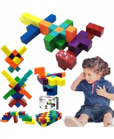 56 Pcs Magnetic Building Blocks 7 Colors Sensory Toys for Kids STEM Educational Sets Learning & Development Toys Magnet Cubes...