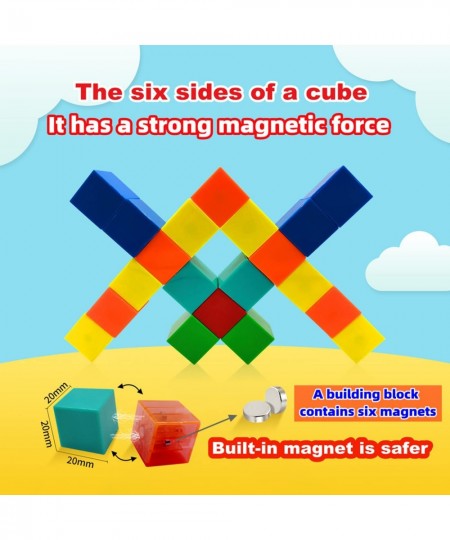 56 Pcs Magnetic Building Blocks 7 Colors Sensory Toys for Kids STEM Educational Sets Learning & Development Toys Magnet Cubes...