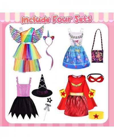 Princess Dress Up Clothes for Little Girls Dress Up Trunk Set Encanto Isabella Witch Unicorn Wonder Woman Pretend Play Costum...