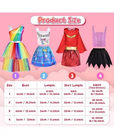 Princess Dress Up Clothes for Little Girls Dress Up Trunk Set Encanto Isabella Witch Unicorn Wonder Woman Pretend Play Costum...