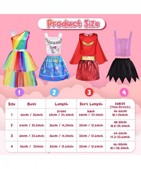 Princess Dress Up Clothes for Little Girls Dress Up Trunk Set Encanto Isabella Witch Unicorn Wonder Woman Pretend Play Costum...