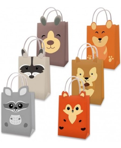 Woodland Animal Party Favor Bags/Forest Creatures Candy Gift Treat Goody Bags Kraft Paper Bags with Handles Centerpiece Decor...