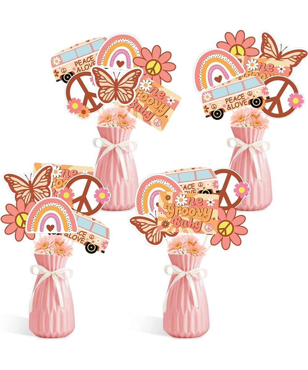 Groovy Baby Birthday Centerpieces Hippie Retro Party Table Toppers Boho Theme 60s Party Supplies 1st Birthday Party Decoratio...