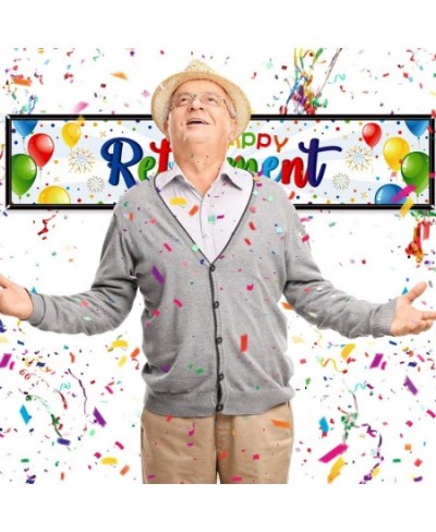 Happy Retirement Banner Huge Retirement Party Sign Home Outdoor Retirement Party Banner Bunting Backdrop Background Photo Boo...