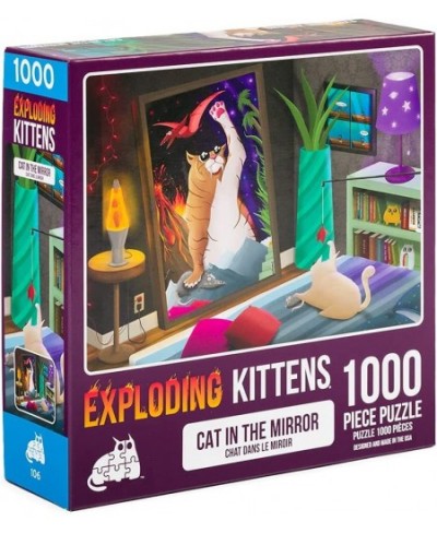 Exploding Kittens 1000 Piece Jigsaw Puzzle | Cat in The Mirror Jigsaw Puzzles for Adults Cat Puzzle Coffee Table Puzzle $23.8...