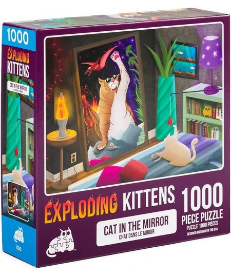 Exploding Kittens 1000 Piece Jigsaw Puzzle | Cat in The Mirror Jigsaw Puzzles for Adults Cat Puzzle Coffee Table Puzzle $23.8...