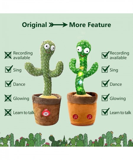 Dancing Cactus Talking Dancing Cactus Toy Repeat+Recording+Dance+Sing Wriggle Dancing Cactus Repeat What You Say and Sing Ele...