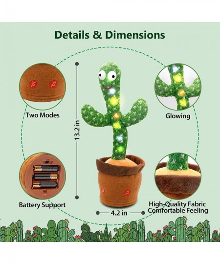 Dancing Cactus Talking Dancing Cactus Toy Repeat+Recording+Dance+Sing Wriggle Dancing Cactus Repeat What You Say and Sing Ele...