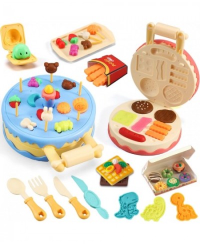 Color Dough Set Birthday Cake Color Dough Kitchen Creations Hamburger Maker Tools Kit for Kids Ages 4-8 Birthday Party Preten...