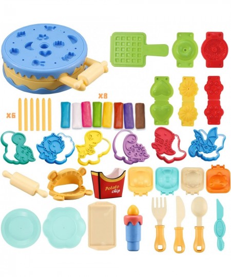 Color Dough Set Birthday Cake Color Dough Kitchen Creations Hamburger Maker Tools Kit for Kids Ages 4-8 Birthday Party Preten...