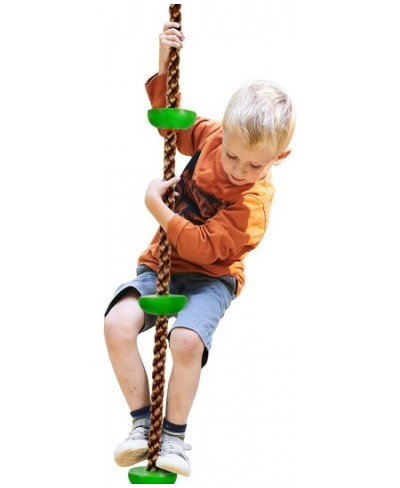 Climbing Rope Knotted Tree Swing Ladder- Kids Backyard Balance Equipment for Strength Exercise and Healthy Fun for Boys and G...