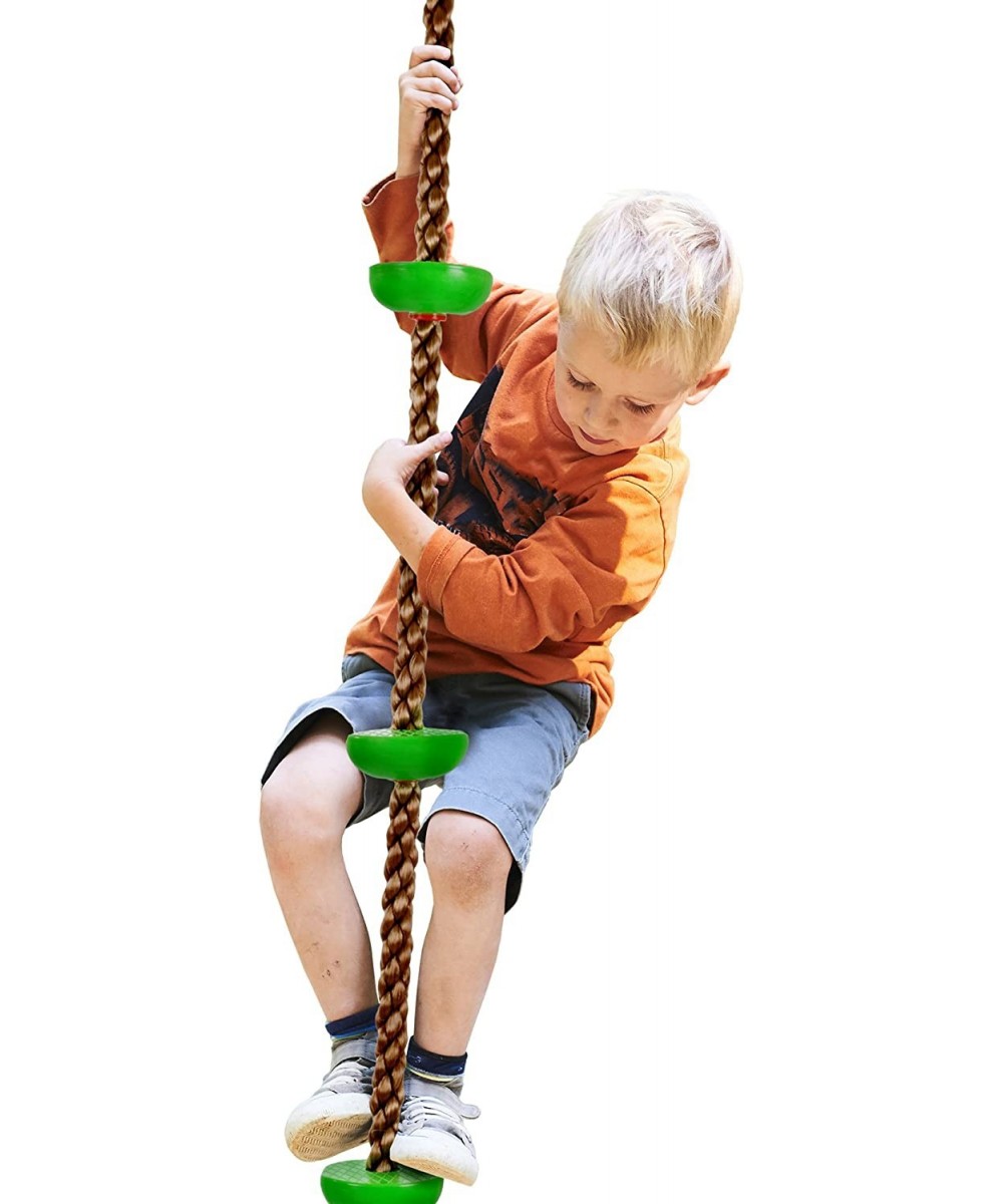 Climbing Rope Knotted Tree Swing Ladder- Kids Backyard Balance Equipment for Strength Exercise and Healthy Fun for Boys and G...