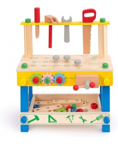 Wooden Tool Workbench Toy for Kids & Toddlers with Wood Tool Set Gift for Boys Girls 3 Year Old and Up $49.98 - Toy Construct...