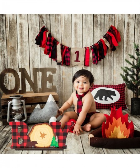 Lumberjack Baby Boy Wooden?Table?Centerpieces Buffalo Plaid?It’s a Boy Baby Shower Party?Letter Sign Red Plaid Table Topper D...