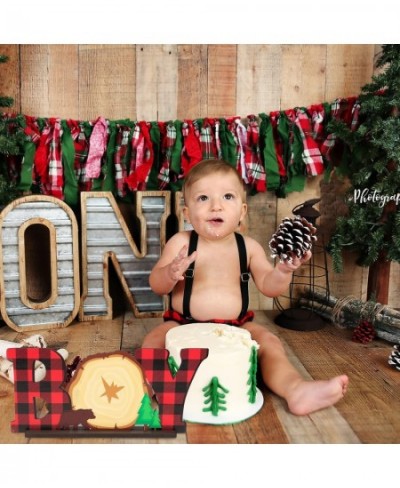 Lumberjack Baby Boy Wooden?Table?Centerpieces Buffalo Plaid?It’s a Boy Baby Shower Party?Letter Sign Red Plaid Table Topper D...