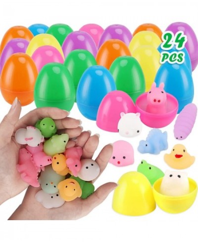 24 Pieces Mochi Squishy Prefilled Easter Eggs Cute Mochi Squishy Toys Stress Relief Squishies for Kids Boys Girls Toddlers Ea...