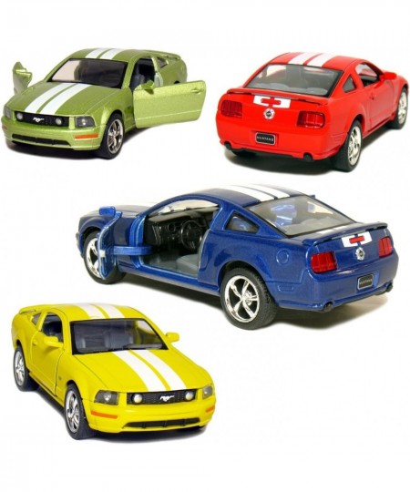 Set of 4: 5" 2006 Ford Mustang GT with Stripes 1:38 Scale (Blue/Green/Red/Yellow) $40.26 - Kids' Play Cars & Race Cars