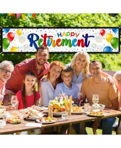 Happy Retirement Banner Huge Retirement Party Sign Home Outdoor Retirement Party Banner Bunting Backdrop Background Photo Boo...