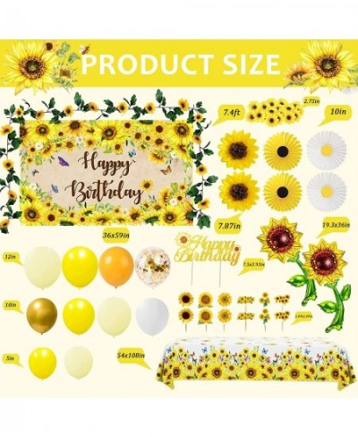 Sunflower Birthday Party Decoration Pack 111 Pcs Baby Shower Party Supplies Wedding Decors (including Sunflower Backdrop Tabl...