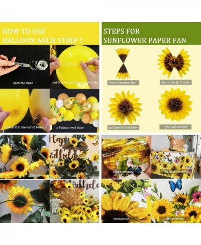 Sunflower Birthday Party Decoration Pack 111 Pcs Baby Shower Party Supplies Wedding Decors (including Sunflower Backdrop Tabl...