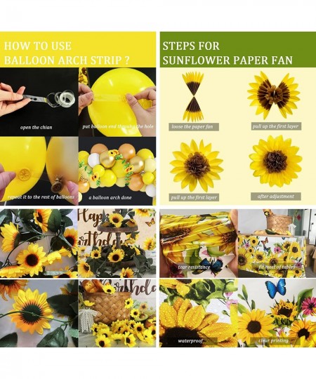 Sunflower Birthday Party Decoration Pack 111 Pcs Baby Shower Party Supplies Wedding Decors (including Sunflower Backdrop Tabl...