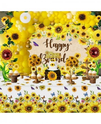 Sunflower Birthday Party Decoration Pack 111 Pcs Baby Shower Party Supplies Wedding Decors (including Sunflower Backdrop Tabl...