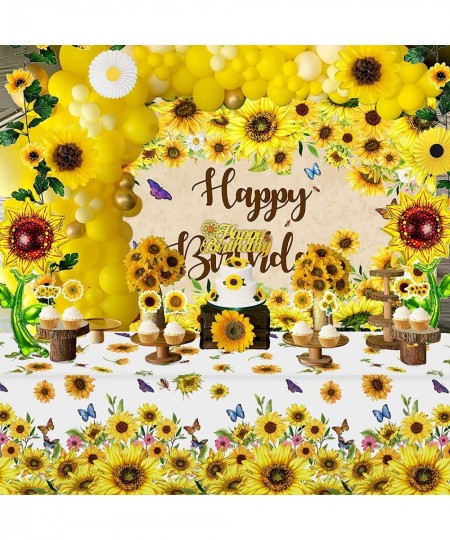 Sunflower Birthday Party Decoration Pack 111 Pcs Baby Shower Party Supplies Wedding Decors (including Sunflower Backdrop Tabl...