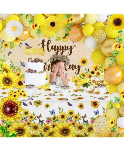 Sunflower Birthday Party Decoration Pack 111 Pcs Baby Shower Party Supplies Wedding Decors (including Sunflower Backdrop Tabl...