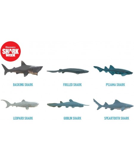 Discovery - 20 Pieces Premium Collectable Shark Toy Playset Great White Shark Mako Hammerhead Goblin and More Hand Painted De...