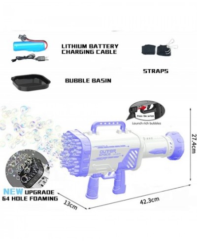 64 Hole Gatlin Bubble Gun Rocket Launcher Bubble Machine Gun Thousands of Bubbles Per Minute Suitable for Kids Adults Suitabl...