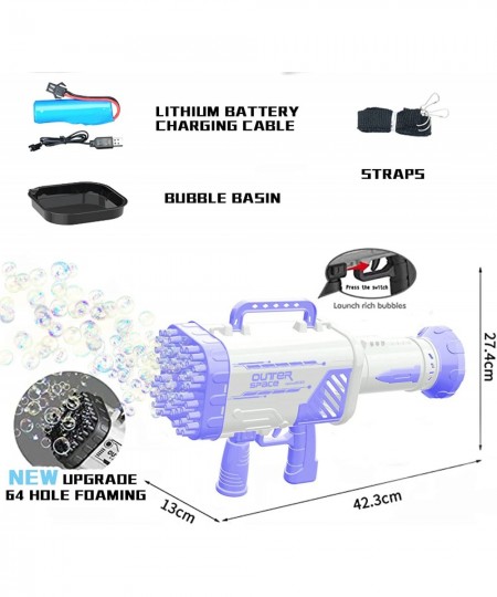 64 Hole Gatlin Bubble Gun Rocket Launcher Bubble Machine Gun Thousands of Bubbles Per Minute Suitable for Kids Adults Suitabl...