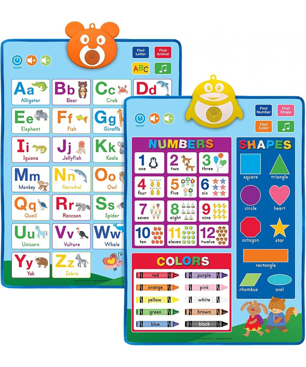 Electronic Interactive Educational Wall Chart Posters for Kids Toddlers - Learn ABCs Colors Shapes Numbers Music (Pack of 2) ...