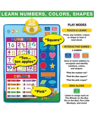 Electronic Interactive Educational Wall Chart Posters for Kids Toddlers - Learn ABCs Colors Shapes Numbers Music (Pack of 2) ...