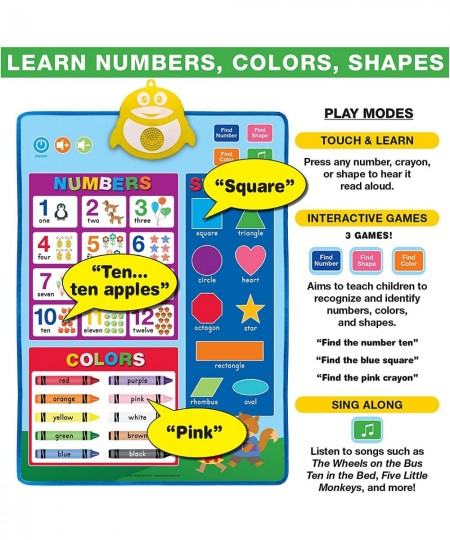 Electronic Interactive Educational Wall Chart Posters for Kids Toddlers - Learn ABCs Colors Shapes Numbers Music (Pack of 2) ...