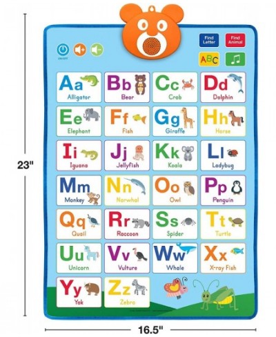 Electronic Interactive Educational Wall Chart Posters for Kids Toddlers - Learn ABCs Colors Shapes Numbers Music (Pack of 2) ...