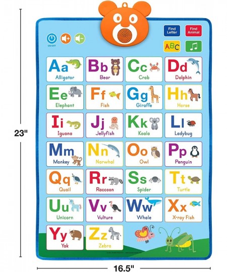 Electronic Interactive Educational Wall Chart Posters for Kids Toddlers - Learn ABCs Colors Shapes Numbers Music (Pack of 2) ...