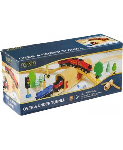 Wooden Train Track Over & Under Tunnel Bridge | Easy-Connect Railway | Compatible with Thomas BRIO Melissa & Doug | Toys for ...