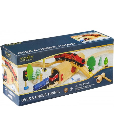 Wooden Train Track Over & Under Tunnel Bridge | Easy-Connect Railway | Compatible with Thomas BRIO Melissa & Doug | Toys for ...