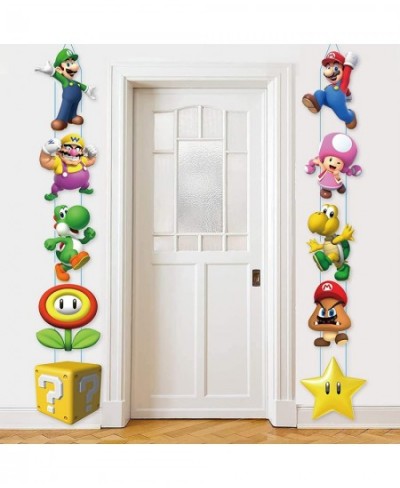 Cartoon Door Sign Banner Designed Door Hanging Banner Porch Sign Banners Welcome Hanging Video Game for Birthday Party Super ...