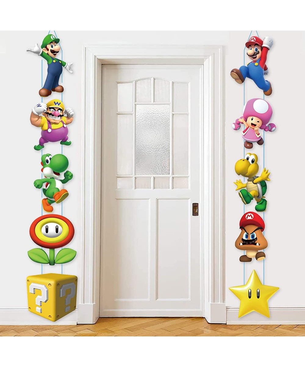 Cartoon Door Sign Banner Designed Door Hanging Banner Porch Sign Banners Welcome Hanging Video Game for Birthday Party Super ...