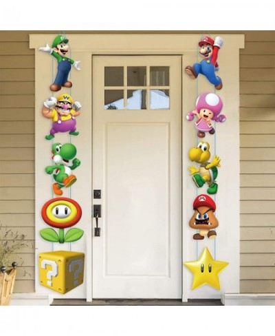 Cartoon Door Sign Banner Designed Door Hanging Banner Porch Sign Banners Welcome Hanging Video Game for Birthday Party Super ...