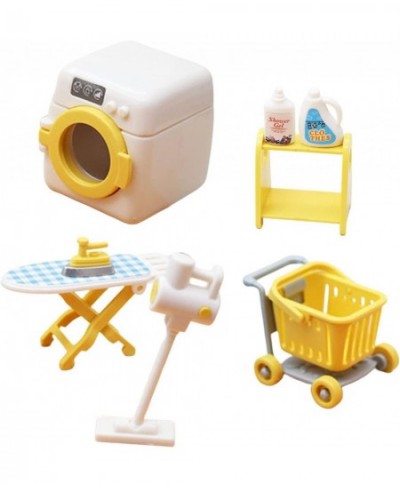 1:18 Dolllhouse Laundry Room Accessories Shelf Cart Vacuum Cleaner Washing Machine Ironing Stand Miniature Dollhouse Decorati...